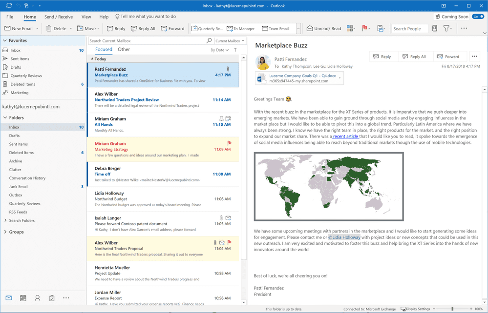 microsoft outlook update for windows 10